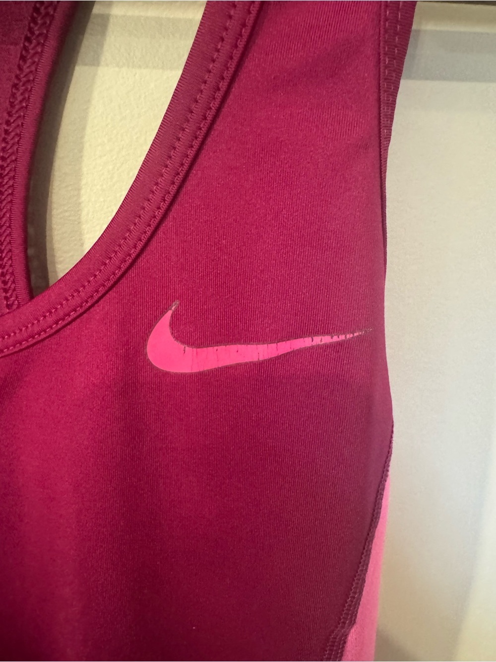Nike Maroon & Hot Pink Racerback Performance Tank - Picture 4 of 8